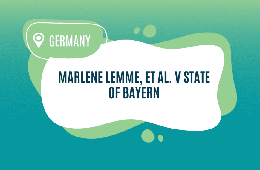 Marlene Lemme, et al. v. State of Bayern