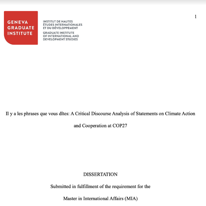 A Critical Discourse Analysis of Statements on Climate Action and Cooperation at COP27